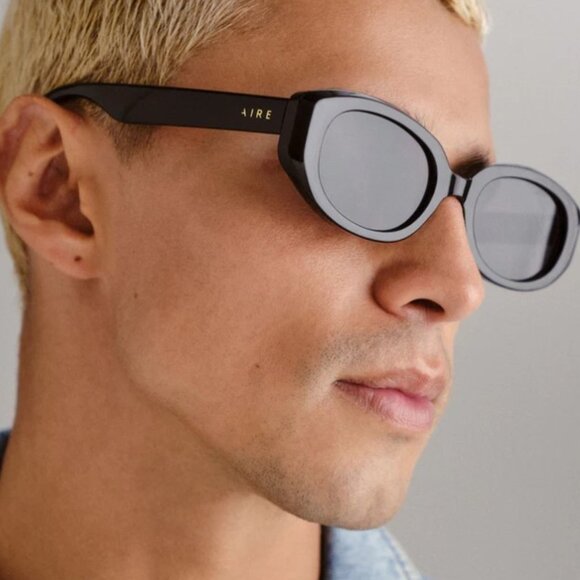Aire Accessories - AIRE Affinity Oval Sunglasses Black Frame Smoke Mono Lens Unisex NWOT
